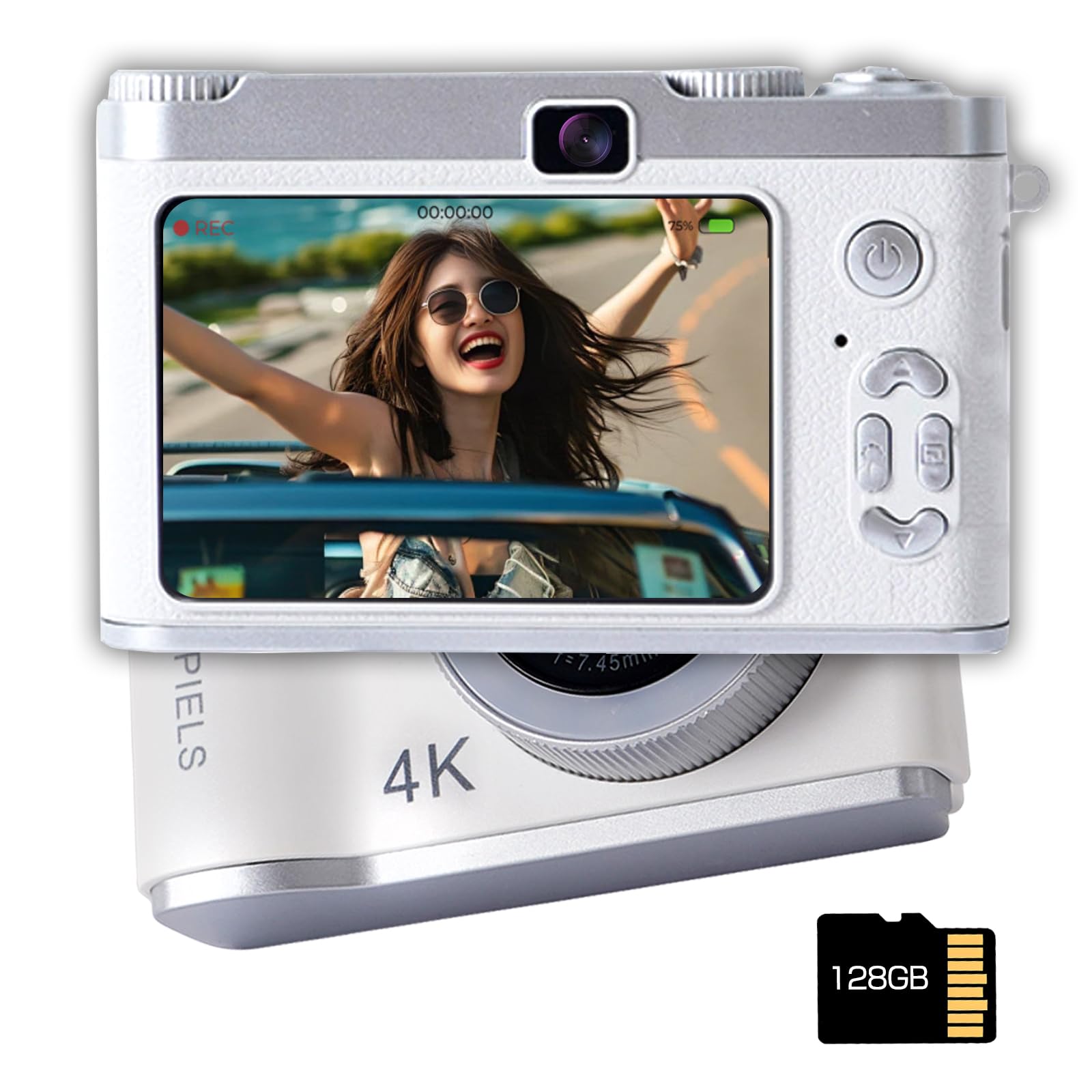Amazon | コンパクトデジタルカメラ！6800万画素・前後双自撮り・2.8